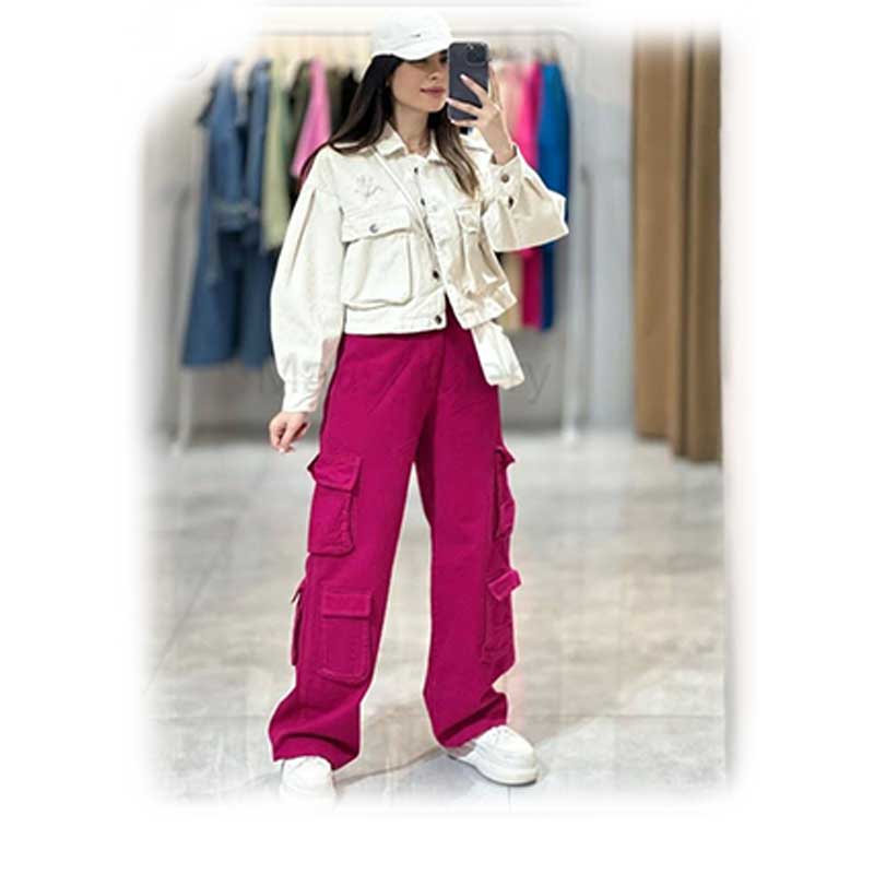 ست کت و شلوار کارگو دخترانه